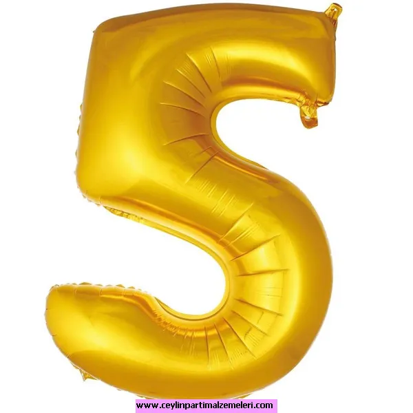 5 Rakam Gold Folyo Balon 